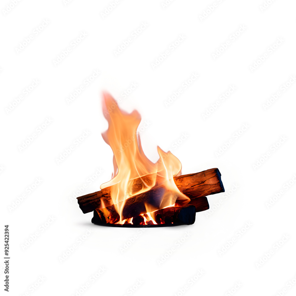 Fototapeta premium burning fire isolated on a transparent background