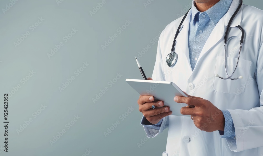 Doctor Taking Notes in a Clinical Setting During Daytime