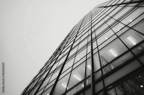 Modern Glass Building Reaching Sky Under Cloudy Sky