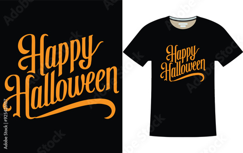 Happy Halloween Typography t shirt design vector art illustration