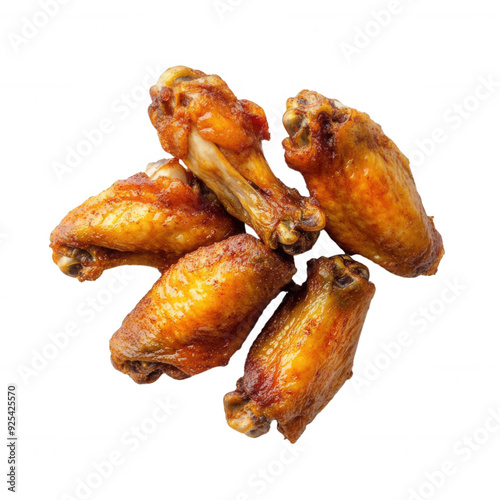 A delicious pile of crispy chicken wings, perfect for parties or game day snacks, transparent background