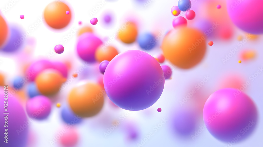 Abstract background with colorful spheres floating in white space. Abstract background with colorful spheres floating in white space.