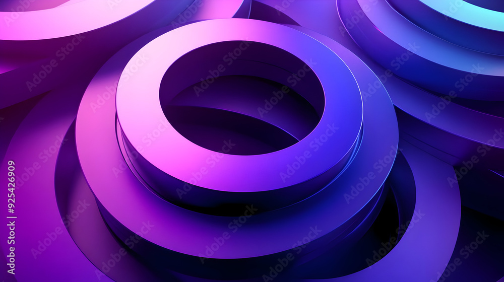 Abstract Background with Purple and Blue Rings.