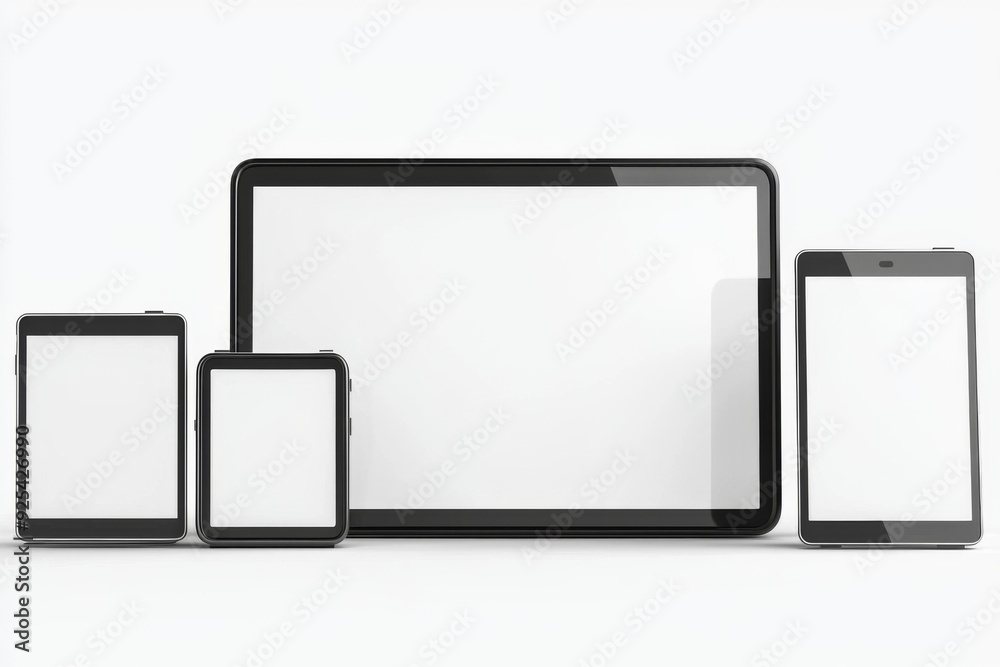 Multiple responsive screen and mobile devices mockup created with Generative AI Multiple responsive screen and mobile devices mockup created with Generative AI