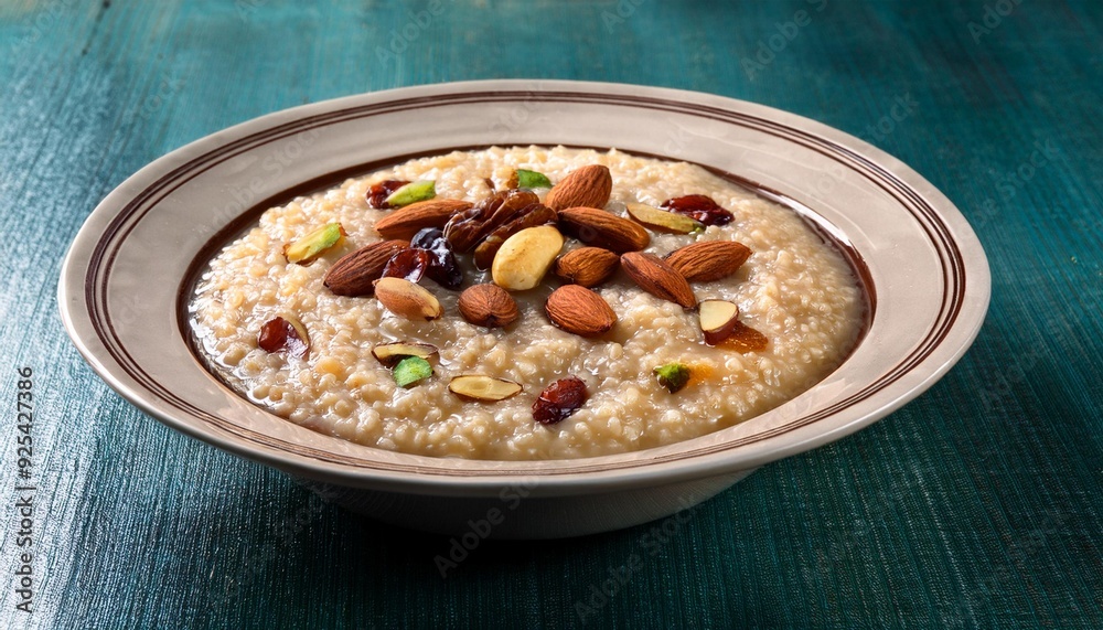 Turkish Food Aşure A sweet porridge made from various grains, nuts and fruits