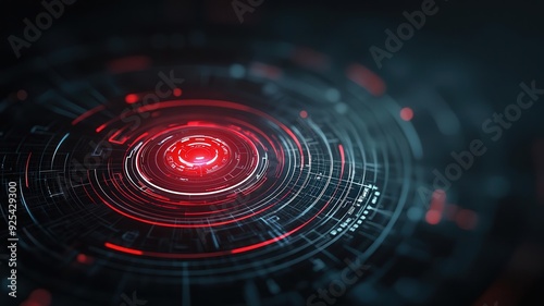 Wallpaper Mural Virtual intrusion detection, glowing red alert, hologram control panel, dark theme Torontodigital.ca