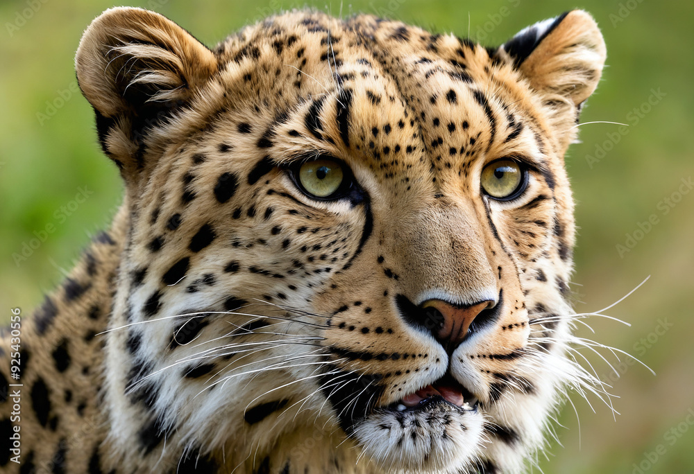 Fototapeta premium Leopardo común y leopardo albino