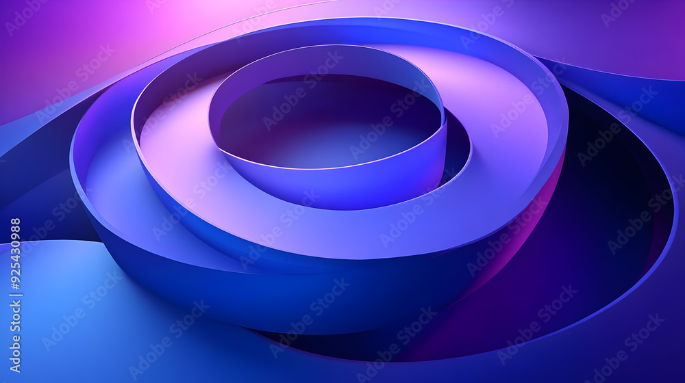 Abstract blue and purple 3d spiral with shadows and highlights. Abstract blue and purple 3d spiral with shadows and highlights.