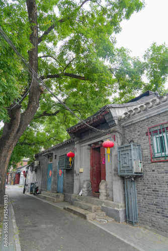 residential district with old style house in Beijing China, Hu Tong photo