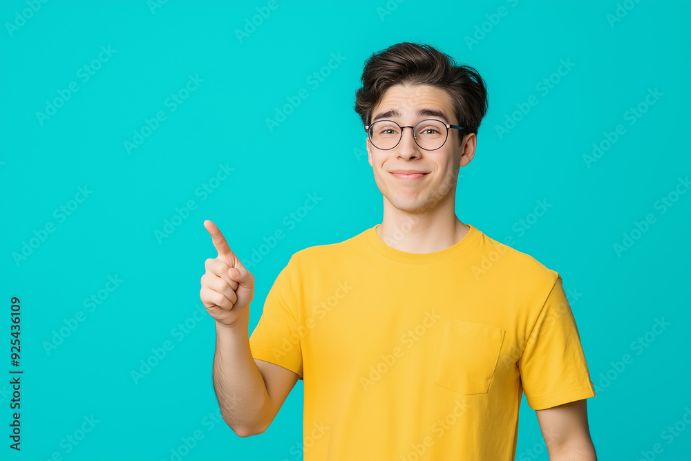 Fototapeta premium A cheerful elderly man giving a thumbs-up, expressing approval and positivity in a well-lit indoor space. His warm smile and relaxed demeanor convey happiness and satisfaction, with copy space.