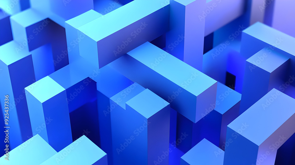 Abstract blue geometric shapes. Abstract blue geometric shapes.