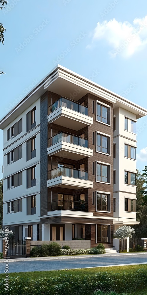 Modern Apartment Building Exterior Design with Balconies Modern Apartment Building Exterior Design with Balconies