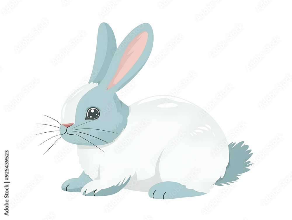 Obraz premium Bunny clipart simple illustration for kids book. AI generated