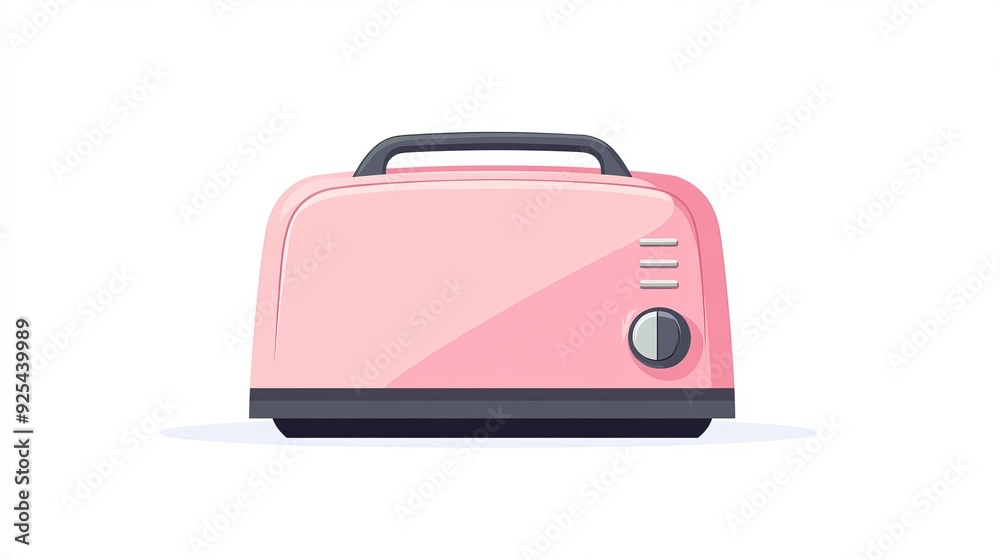 A vector illustration of a toaster, displayed in a flat design style, isolated on a white background, representing kitchen household appliances A vector illustration of a toaster, displayed in a flat design style, isolated on a white background, representing kitchen household appliances