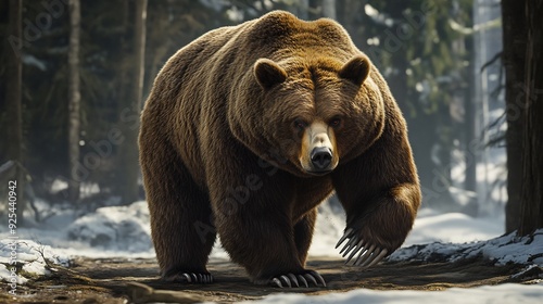 Brown bear on a rock