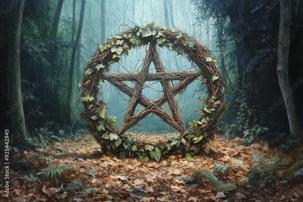 Pentacle Forest Gathering Wicca, Paganism Religion Spiritual Symbol