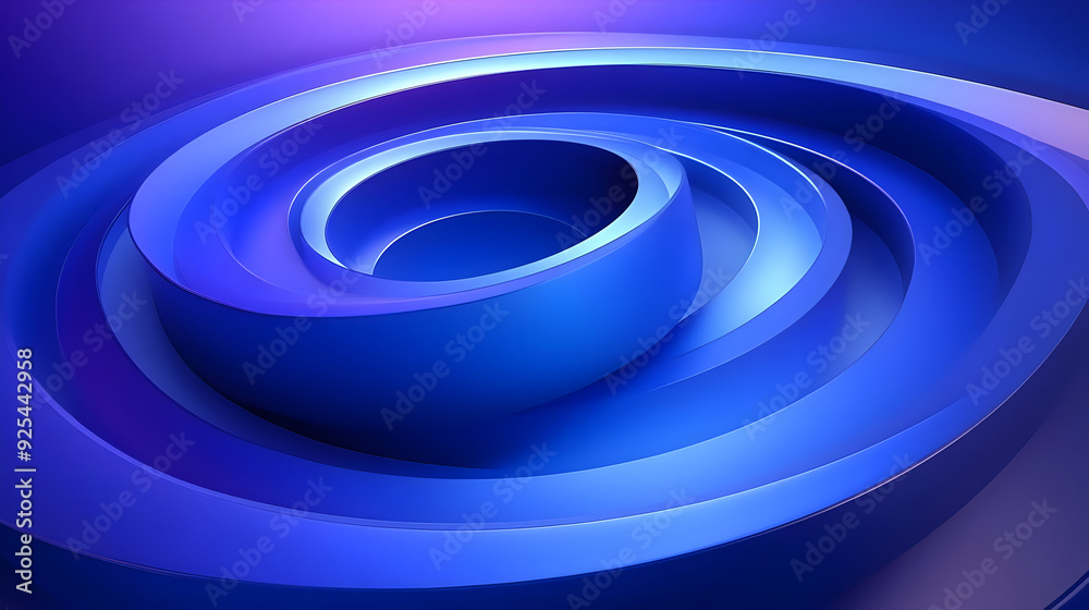 Abstract blue spiral design with concentric rings. Abstract blue spiral design with concentric rings.