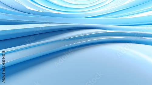 3d rendering of white and blue abstract geometric background. Scene for advertising, technology, showcase, banner, game, sport, cosmetic, business, metaverse. Sci-Fi Illustration. Product display