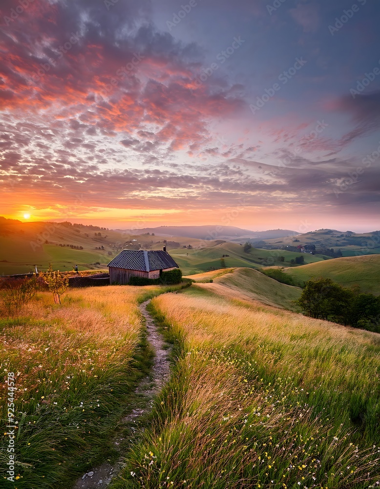 Fototapeta premium Sunset in the field