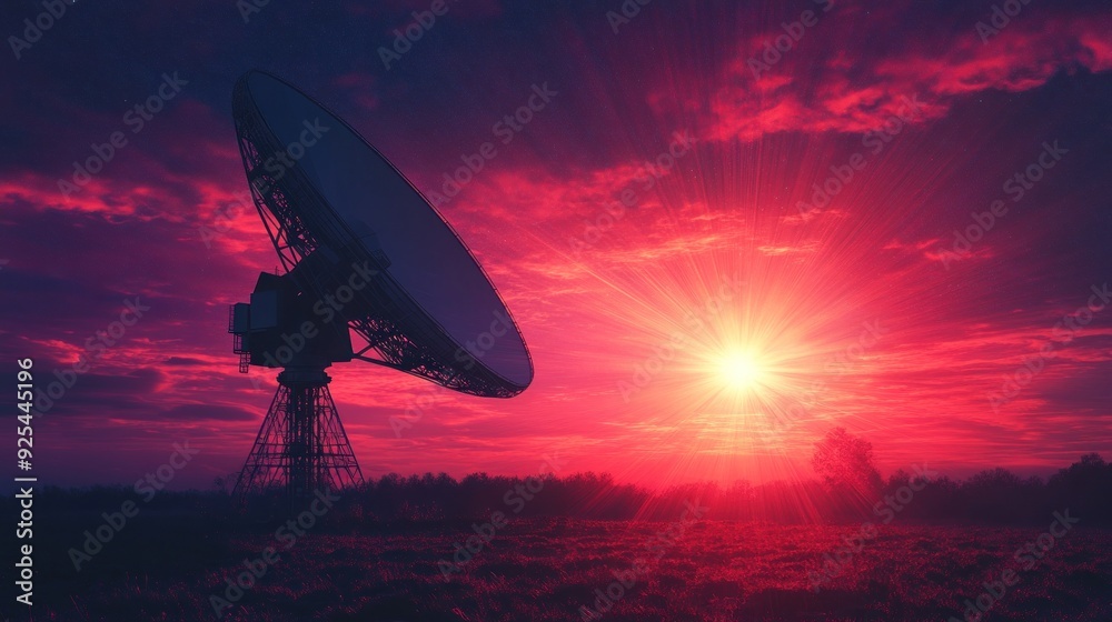 Satellite Dish at Sunset Satellite Dish at Sunset