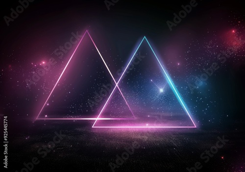 Neon Triangles With Cosmic Background in a Dark Environment