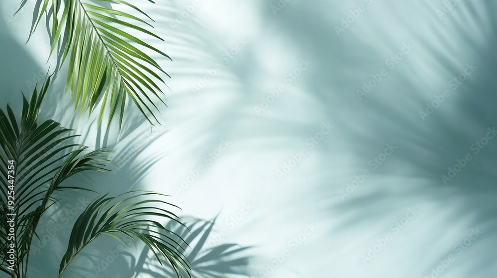 palm tree leafs watercolor, white background palm tree leafs watercolor, white background