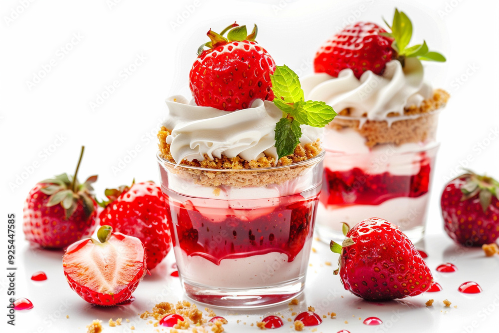 Strawberry Dessert with Whipped Cream and Crumble Strawberry Dessert with Whipped Cream and Crumble