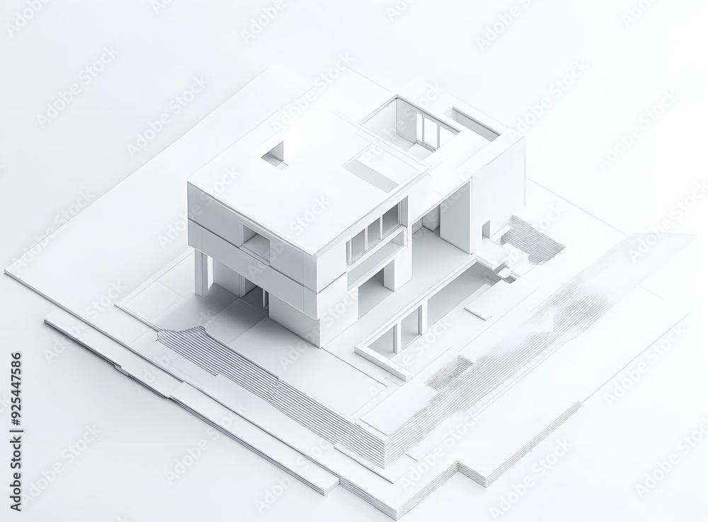 Minimalist White Paper Model of a Modern Home Minimalist White Paper Model of a Modern Home