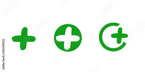 Set of plus icons Vector illustration.