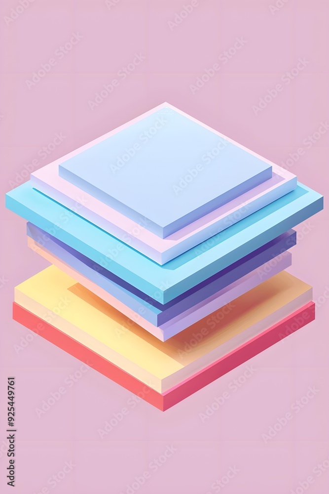 Abstract Colorful Geometric Shapes Stacked  Background