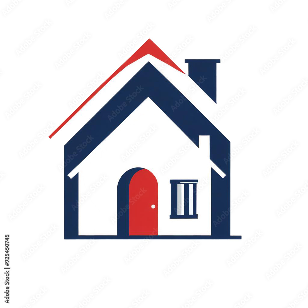 Minimalist House Logo Design Icon on a transparent background Minimalist House Logo Design Icon on a transparent background