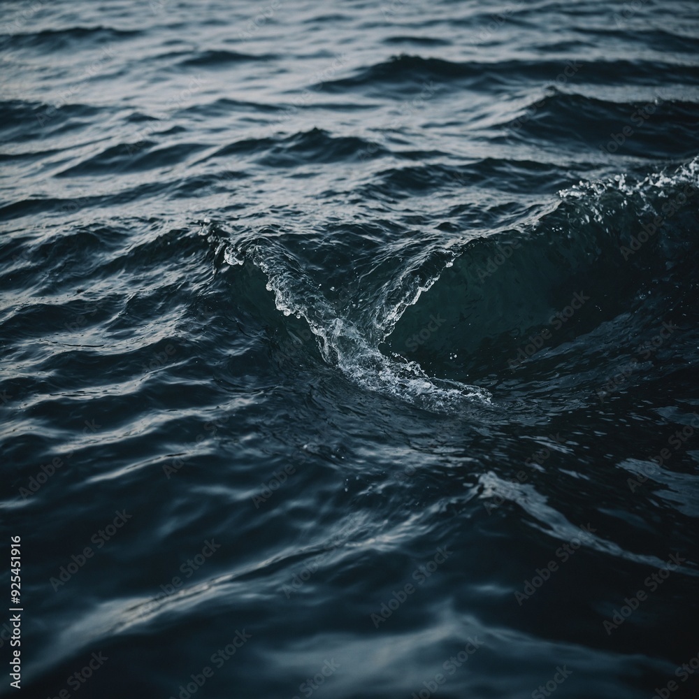 Gentle ocean waves rolling onto a sandy beach, with the golden hues of the setting sun creating a peaceful atmosphere