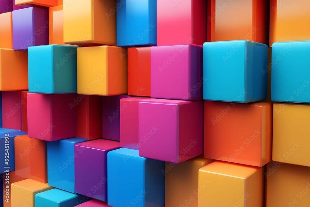 Obraz premium Colorful Abstract Background with Cubes