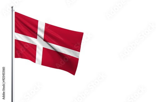 Denmark national flag isolated on white background.