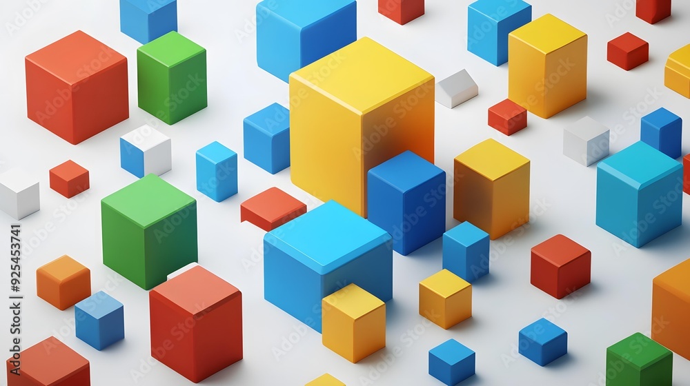 Fototapeta premium Colorful 3D Cubes Abstract Background