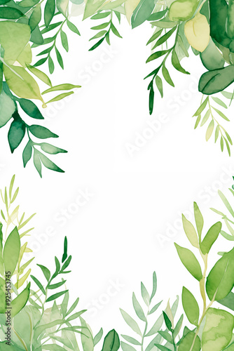 Wallpaper Mural A graceful arrangement of watercolor eucalyptus leaves in soft, muted tones. The delicate brushstrokes and white background  Torontodigital.ca