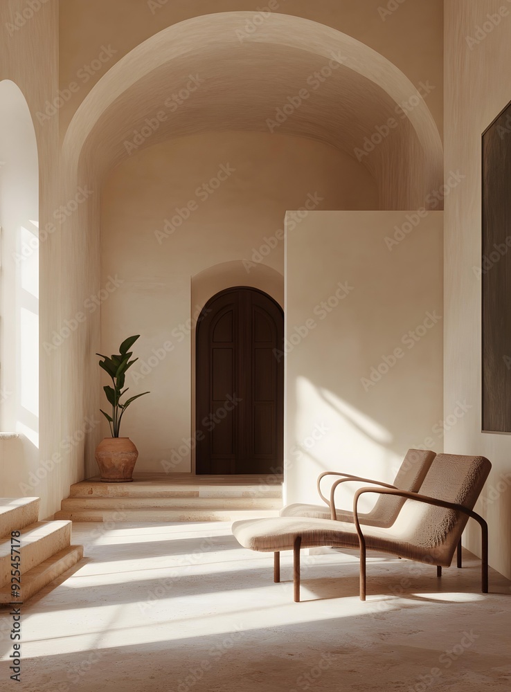 Minimalist Interior Design With Arched Walls