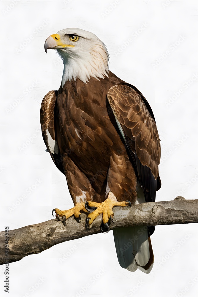 Philippine Eagle Perched on a Branch on White Background, Realistic Photo, Pattern Background, Wallpaper, Cover and Screen for Smartphone, Cell Phone, Computer, Laptop Philippine Eagle Perched on a Branch on White Background, Realistic Photo, Pattern Background, Wallpaper, Cover and Screen for Smartphone, Cell Phone, Computer, Laptop