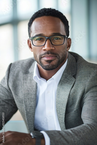 Financial Advisor, headshot portrait photo of a black male