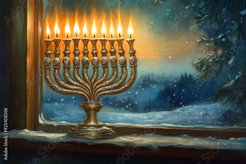 Menorah Festival of Lights Judaism Religion Spiritual Symbol