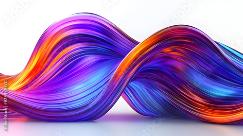 Abstract colorful wave of vibrant purple, blue, and orange hues. photo