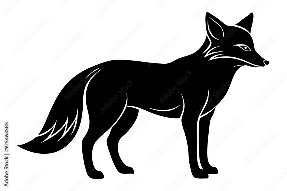 A Fox Silhouette Vector Illustration A Fox Silhouette Vector Illustration