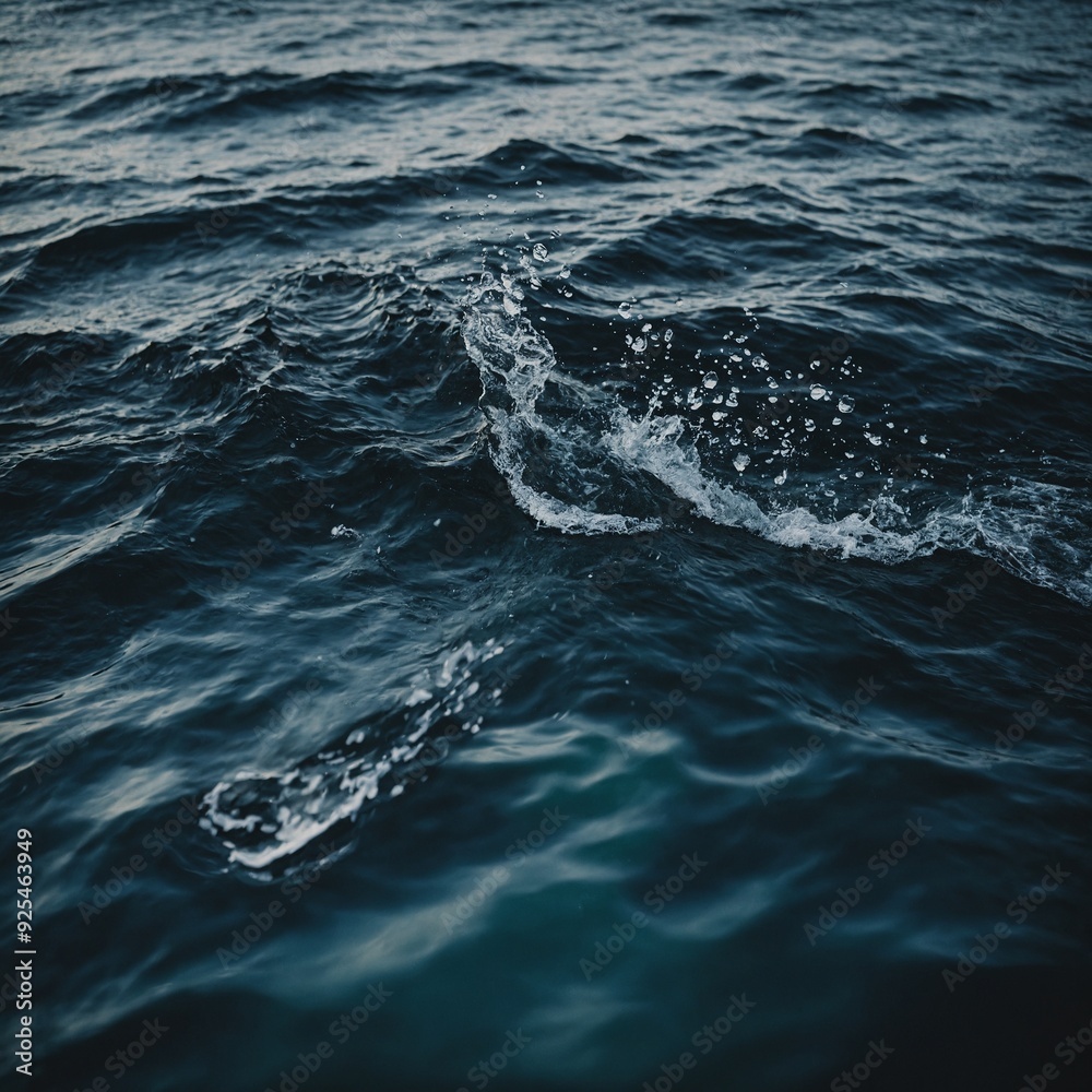 Naklejka premium Gentle waves lapping against a quiet, sandy beach with a picturesque sunset in the background