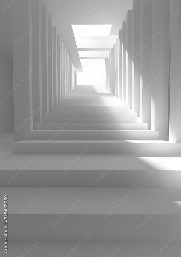 White Stairway to Light Abstract Minimalist Design White Stairway to Light Abstract Minimalist Design