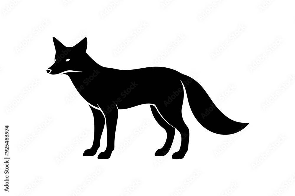 Fototapeta premium A Fox Silhouette Vector Illustration