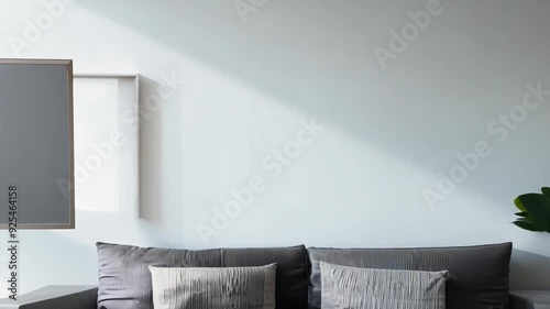 Modern Design Photo Frame Mockup in a Living Room Setting Generative AI