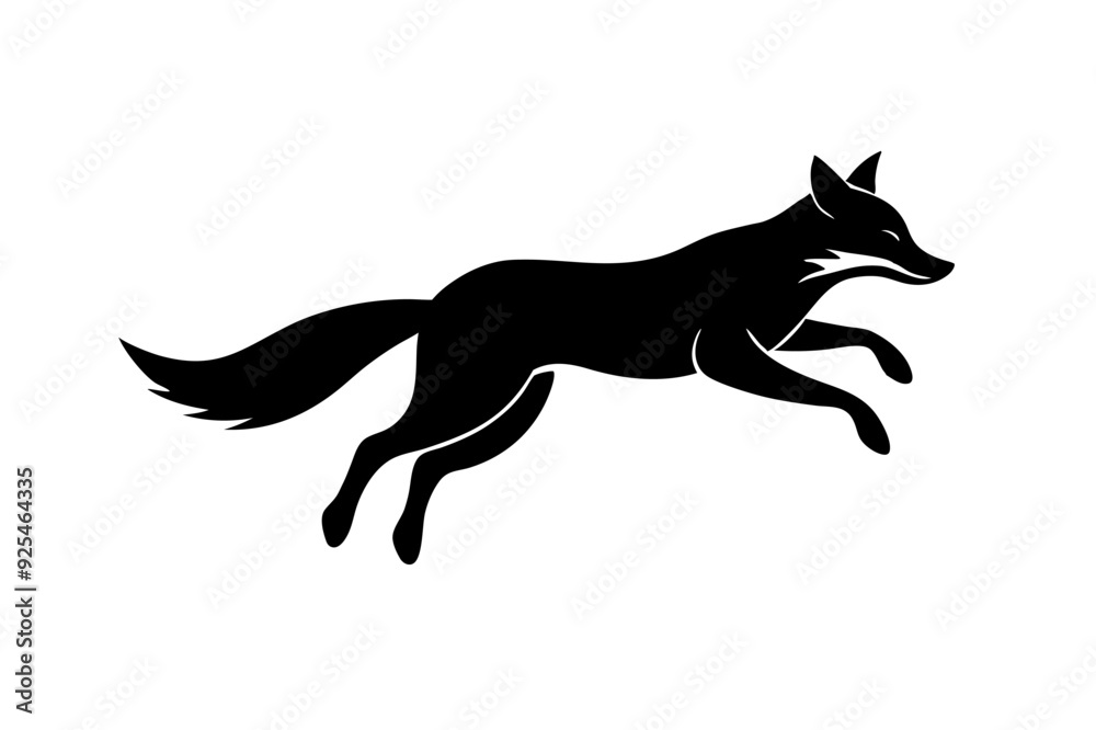 Fototapeta premium A Fox Silhouette Vector Illustration