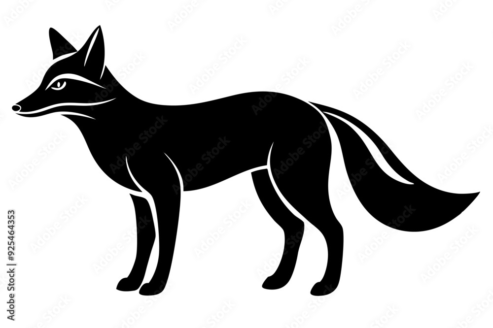 Fototapeta premium A Fox Silhouette Vector Illustration