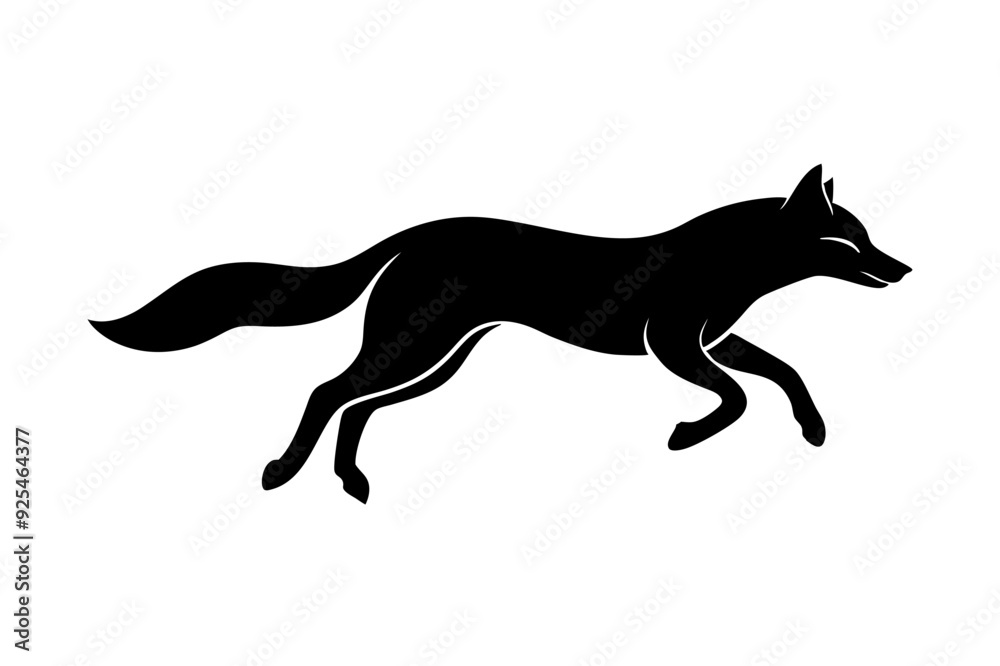 A Fox Silhouette Vector Illustration A Fox Silhouette Vector Illustration