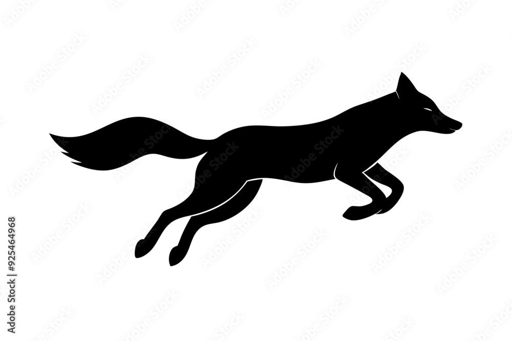 Fototapeta premium A Fox Silhouette Vector Illustration